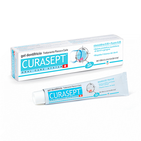 CURASEPT DANTŲ PASTA SU FLUORU IR SU CHLORHEKSIDINU 0,05