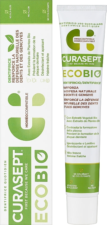 Kasdienė dantų pasta be fluorido, CURASEPT ECOBIO, 75 ml